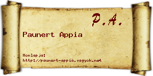 Paunert Appia névjegykártya